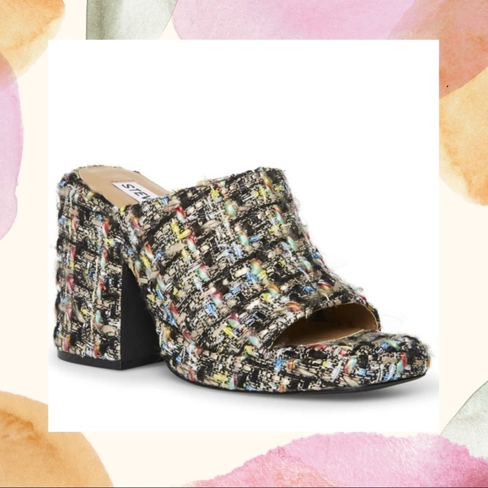 Tweed Block Heel Mule